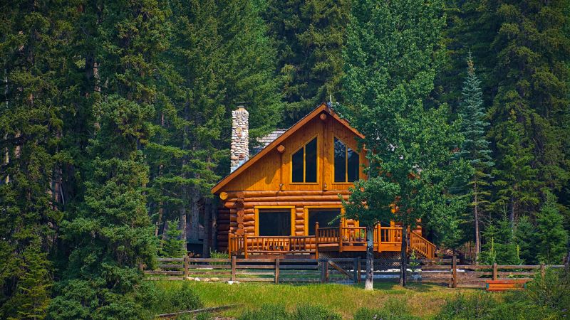 Refinished Log Cabin Exterior